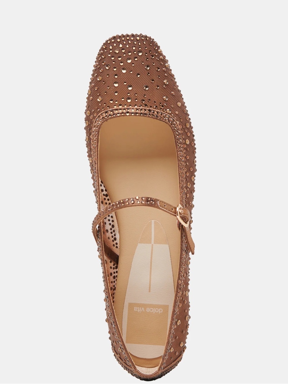 Dolce Vita Taupe Brown Studded Mary Jane Flats